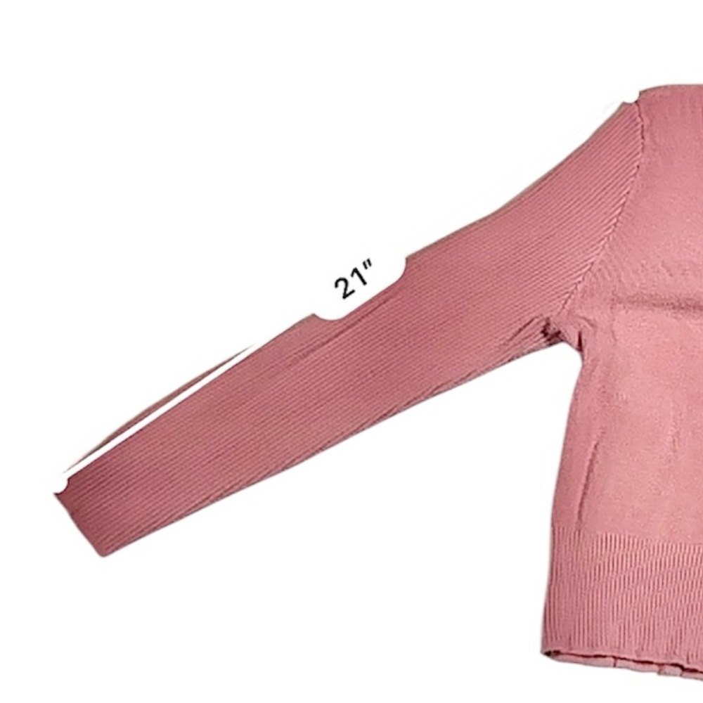 Soho New York & Company Jeans Pink Ribbed Mock Neck Sweater Pullover – Size L - Picture 11 of 14